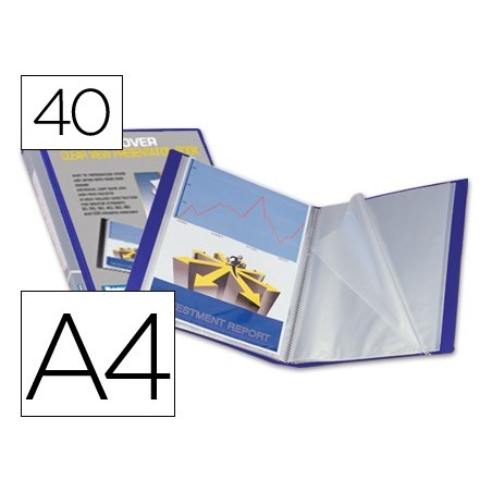 CAPA CATALOGO BEAUTONE A4 COM 40 BOLSAS, AZUL, COM LOMBADA P