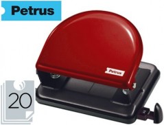PERFURADOR METALICO PETRUS 52, CAP. 20 FOLHAS - VERMELHO