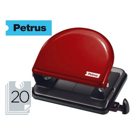 PERFURADOR METALICO PETRUS 52, CAP. 20 FOLHAS - VERMELHO
