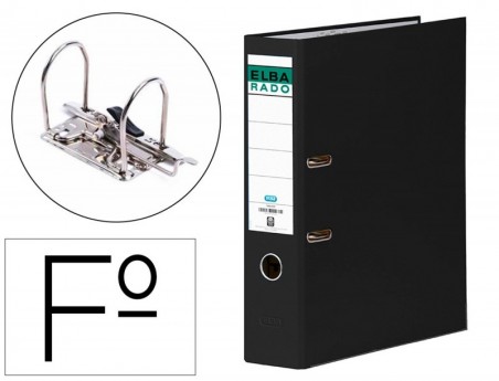 PASTA DE ARQUIVO ELBA FOLIO, LOMBADA 75 MM, PRETA
