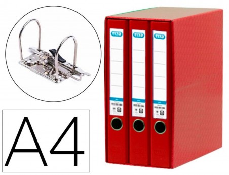 MODULO DE 3 PASTAS DE ARQUIVO, ELBA, A4 LOMBADA 50, VERMELHA
