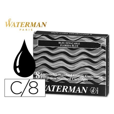 TINTA ESTILOGRAFICA WATERMAN PRETA-CAIXA 8 CARTUCHOS