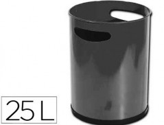 CESTO DE PAPEIS SIE METALICO COM PEGAS PRETO CAPACIDADE 25 L