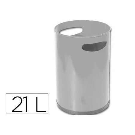 CESTO DE PAPEIS SIE METALICO COM ASAS 101 CINZA -32X21 CM