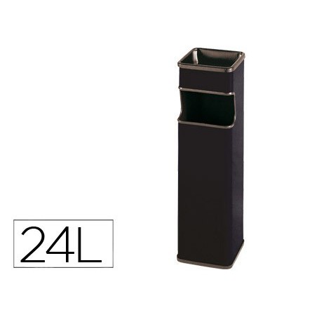 CINZEIRO - PAPELEIRA SIE QUADRADO PRETO - MEDIDAS 65 X 18 X