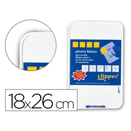 QUADRO BRANCO CLIPPER 18X26CM.COM MARCADOR