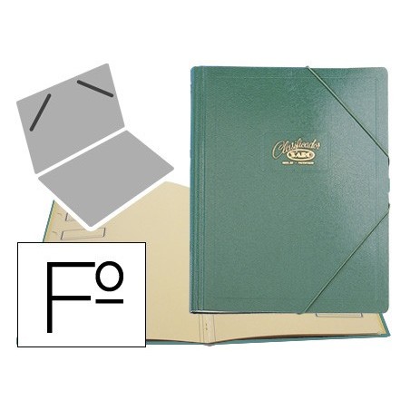 PASTA CLASSIFICADORA CARTAO COMPACTO SARO FOLIO VERDE -12 DE