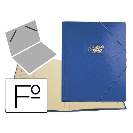 PASTA CLASSIFICADORA CARTAO COMPACTO SARO FOLIO AZUL -12 DEP