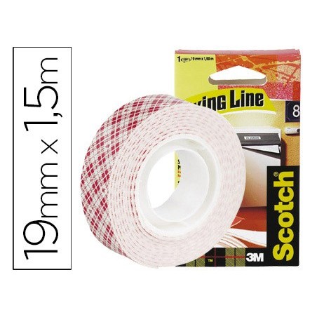 SUPORTE ADESIVO. FITA DUPLA FACE 1,5MT X 19 MM