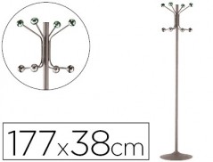 CABIDE COM PE SIE METALICO CINZA COM 8 SUPORTES 177 X 38 CM