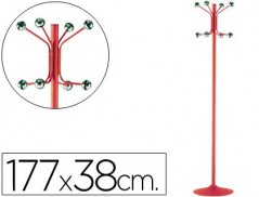 CABIDE COM PE SIE METALICO VERMELHO COM 8 SUPORTES 177 X 38