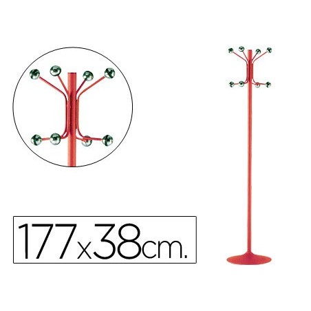CABIDE COM PE SIE METALICO VERMELHO COM 8 SUPORTES 177 X 38