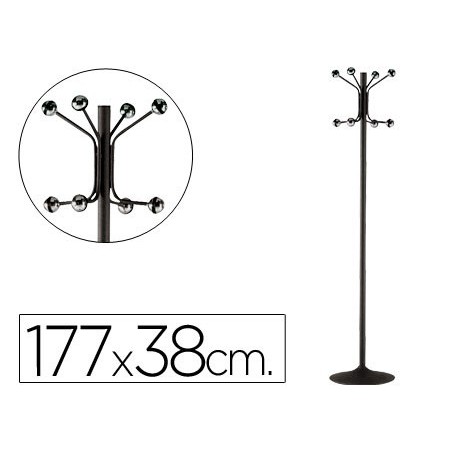 CABIDE COM PE SIE METALICO PRETO COM 8 SUPORTES 177 X 38 CM