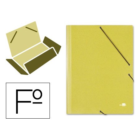 10un PASTA DE ELASTICOS LIDERPAPEL, FOLIO, AMARELA