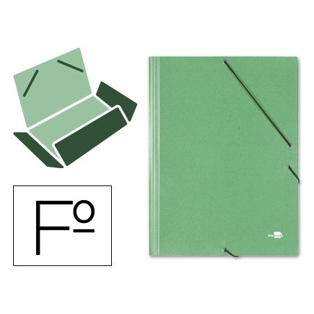 10un PASTA DE ELASTICOS LIDERPAPEL, FOLIO, VERDE