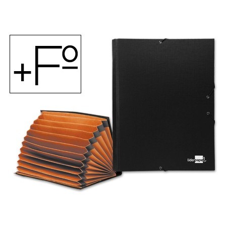 PASTA CLASSIFICADORA LIDERPAPEL COM FOLE PAPER COAT, PRETA 1