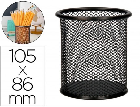 PORTA-LAPIS REDONDO, METALICO DE REDE - PRETA