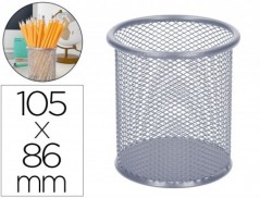 PORTA-LAPIS REDONDO, METALICO DE REDE - PRATA