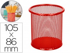 PORTA-LAPIS REDONDO, METALICO DE REDE - VERMELHA