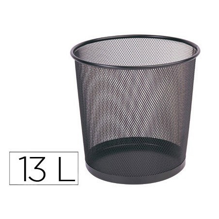 CESTO DE PAPEIS Q-CONNECT DE REDE METALICO PRETO CAPACIDADE