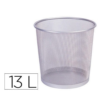 CESTO DE PAPEIS Q-CONNECT DE REDE METALICO PRATA CAPACIDADE