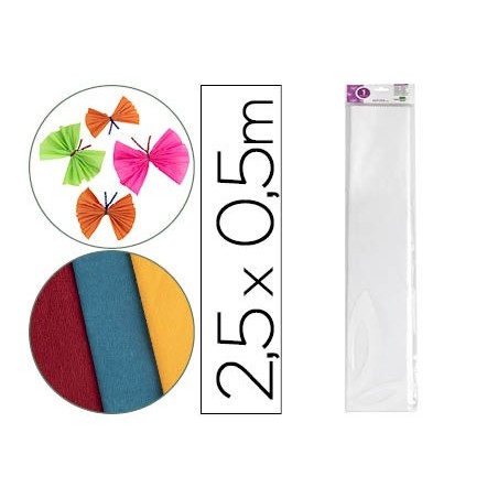PAPEL CREPE EM CELOFANE 50 CM X 2,5 M. BRANCO CLASSICO