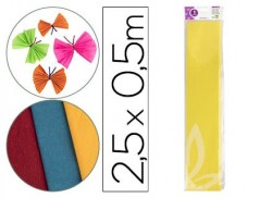 PAPEL CREPE EM CELOFANE 50 CM X 2,5 M. AMARELO CLASSICO