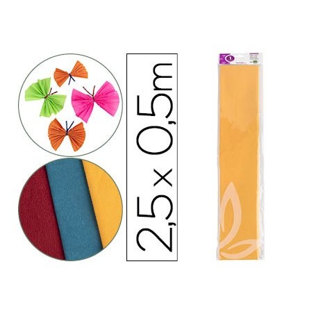 PAPEL CREPE EM CELOFANE 50 CM X 2,5 M. AMARELO DOUR. CLASSIC