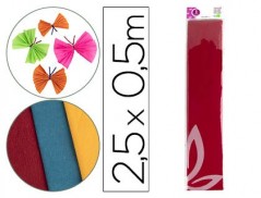 PAPEL CREPE EM CELOFANE 50 CM X 2,5 M. VERMELHO CLASSICO