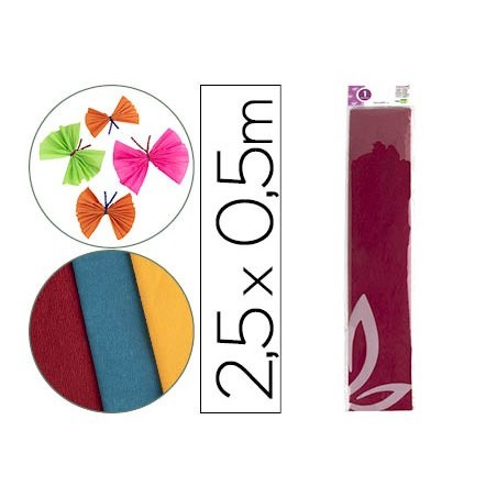 PAPEL CREPE EM CELOFANE 50 CM X 2,5 M. BORDEAUX CLASSICO