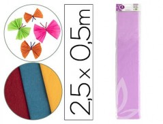 PAPEL CREPE EM CELOFANE 50 CM X 2,5 M. LILAS CLASSICO