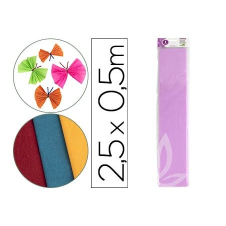PAPEL CREPE EM CELOFANE 50 CM X 2,5 M. LILAS CLASSICO