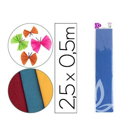 PAPEL CREPE EM CELOFANE 50 CM X 2,5 M. AZUL-MARINHO CLASSICO