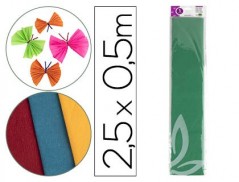 PAPEL CREPE EM CELOFANE 50 CM X 2,5 M. VERDE CLASSICO