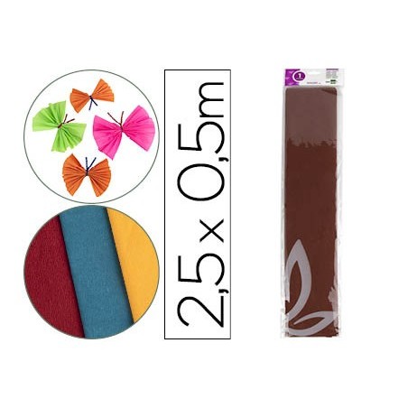PAPEL CREPE EM CELOFANE 50 CM X 2,5 M. CASTANHO CLASSICO