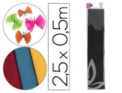 PAPEL CREPE EM CELOFANE 50 CM X 2,5 M. PRETO CLASSICO