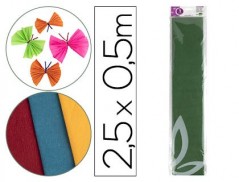 PAPEL CREPE EM CELOFANE 50 CM X 2,5 M. VERDE AZEITONA CLASSI