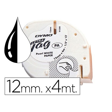 FITA DYMO PARA MAQUINA DE GRAVAR LETRATAG 12 MM X 4 MT EM PA