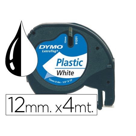 FITA DYMO PARA MAQUINA DE GRAVAR LETRATAG 12 MM X 4 MT EM PL