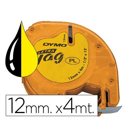 FITA DYMO PARA MAQUINA DE GRAVAR LETRATAG 12 MM X 4 MT EM PL