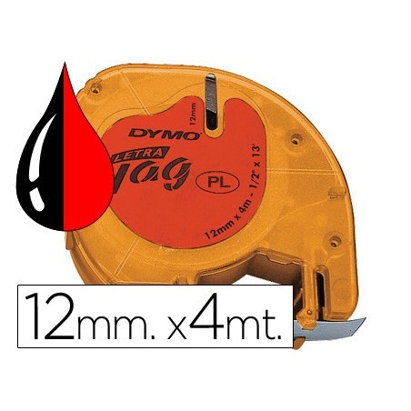 FITA DYMO PARA MAQUINA DE GRAVAR LETRATAG 12 MM X 4 MT EM PL