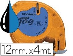 FITA DYMO PARA MAQUINA DE GRAVAR LETRATAG 12 MM X 4 MT EM PL