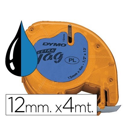 FITA DYMO PARA MAQUINA DE GRAVAR LETRATAG 12 MM X 4 MT EM PL