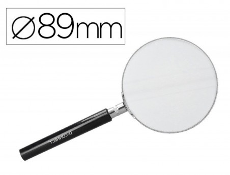LUPA CRISTAL LIDERPAPEL, ARO METALICO - 89 MM.