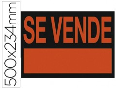 CARTEL PLASTICO "SE VENDE" ROJO FLUORESCENTE -497X234 MM