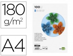 CARTOLINA 180 GRS/Mì. LIDERPAPEL 100 FOLHAS, A4, AZUL