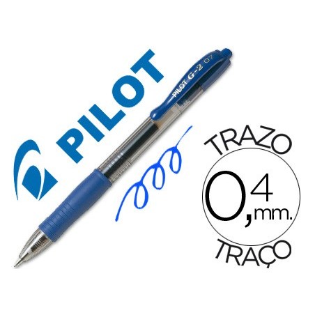 12un ESFEROGRAFICA PILOT G-2 AZUL TINTA GEL -RETRATIL -COM G