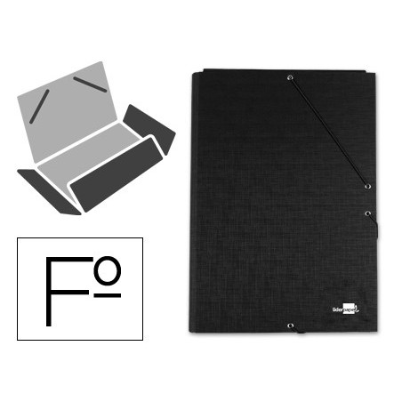 PASTA DE ELASTICOS LIDERPAPEL, PAPER COAT, FOLIO, PRETO