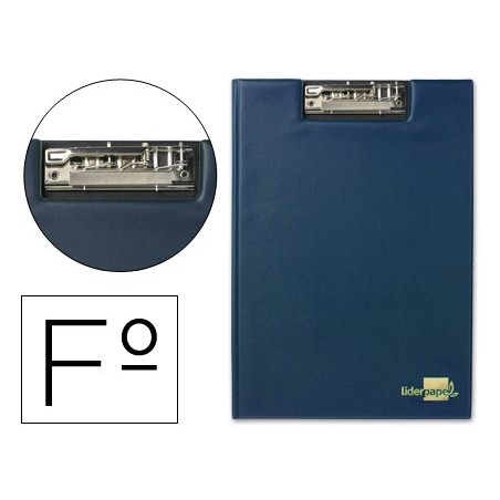 CAPA DE PLASTICO COM MINI CLIP SUPERIOR, LIDERPAPEL, AZUL