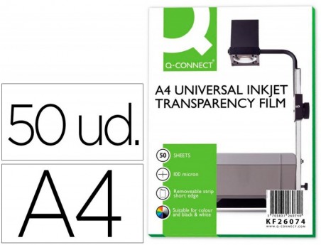 TRANSPARENCIA Q-CONNECT A4 PARA IMPRESSAO INK-JET CAIXA COM